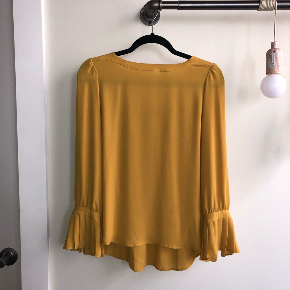 Mustard Blouse with Adorable Sleeve Details